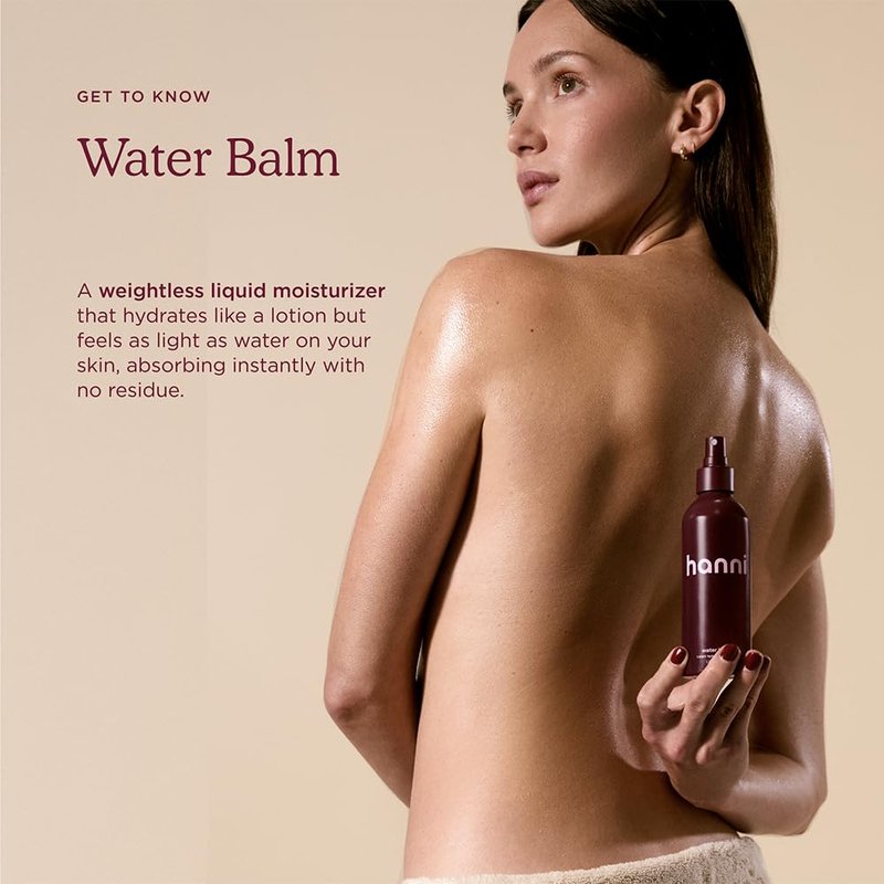 HANNI Water Balm Hydrating Body Mist, Moisturizer Spray with Hyaluronic Acid for All Skin Types, Lotion Replacement, 200 mL / 6.76 fl oz