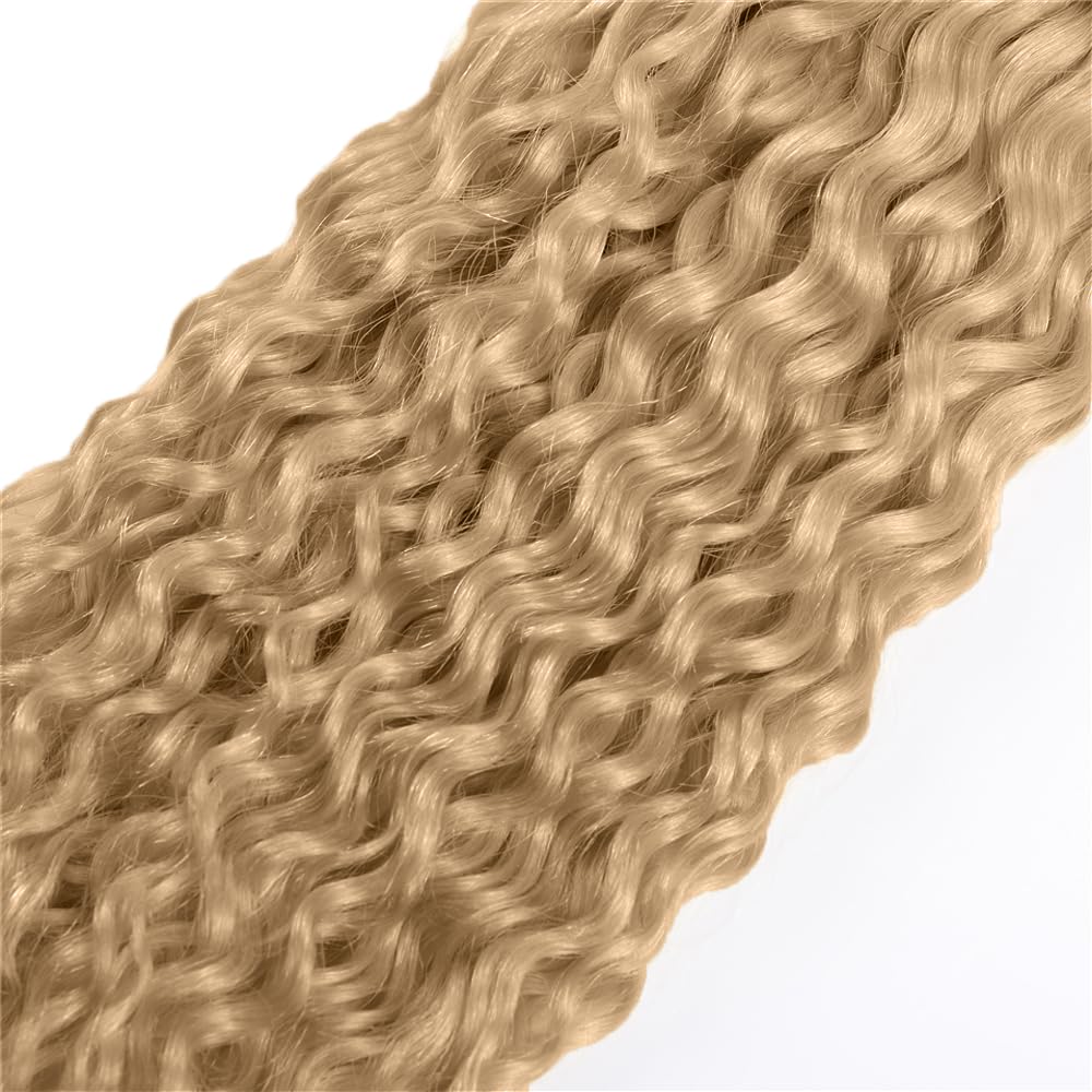 #22 Blonde Bundles Human Hair Water Wave Bundles 22 24 26 Inch Human Hair Weave 3 Bundle 50 Grams/Bundle Unprocessed Brazilian Virgin Hair Ash Blonde Water Wave Human Hair Extensions