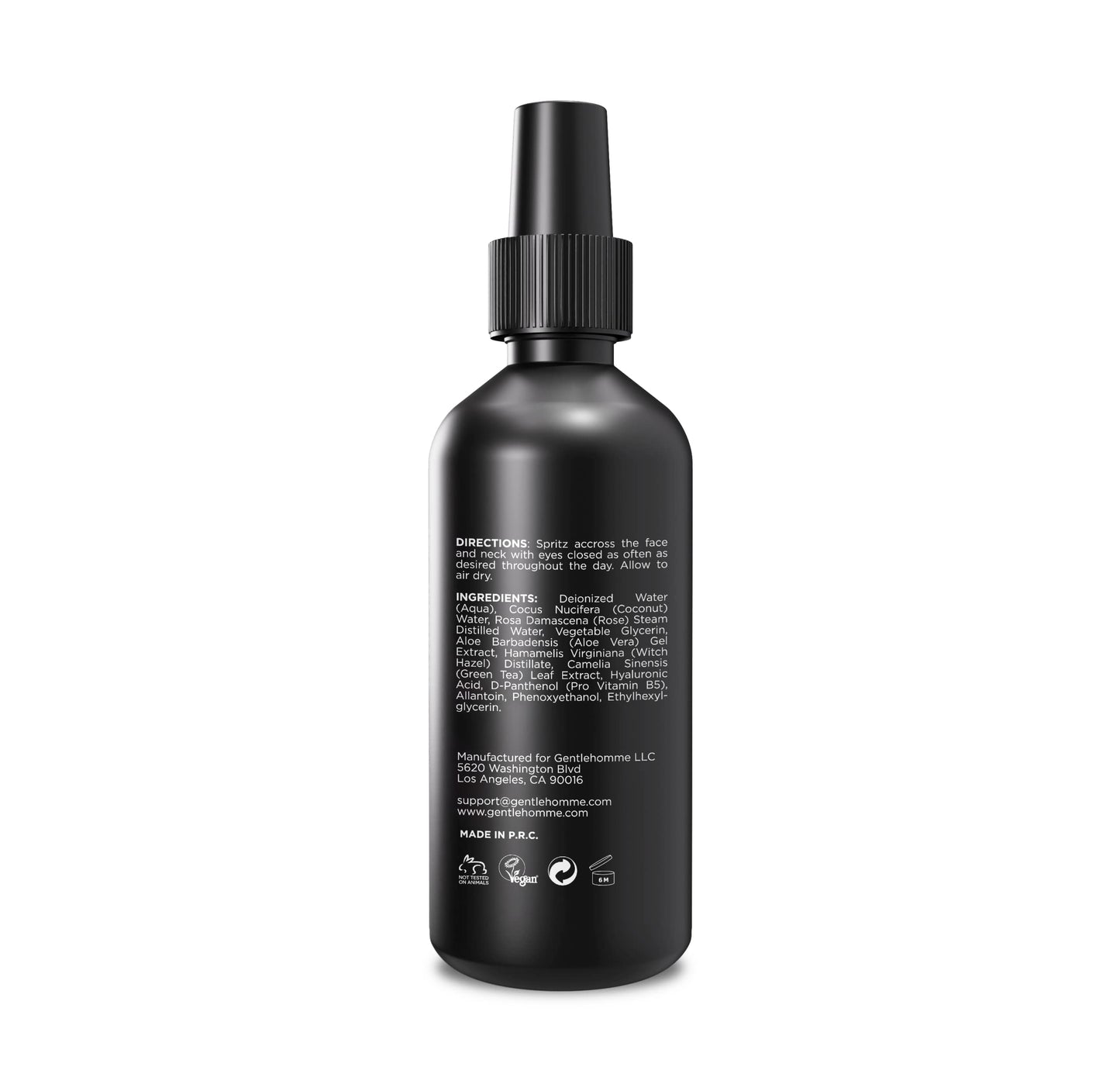 Gentlehomme - Coconut Face Mist - Men’s Facial Spray - with Hyaluronic Acid, Aloe Vera & Green Tea - Refresh, Moisturize & Hydrate - Use Day & Night - Safe for All Skin Types - Vegan - 3.4oz - 1 Pack