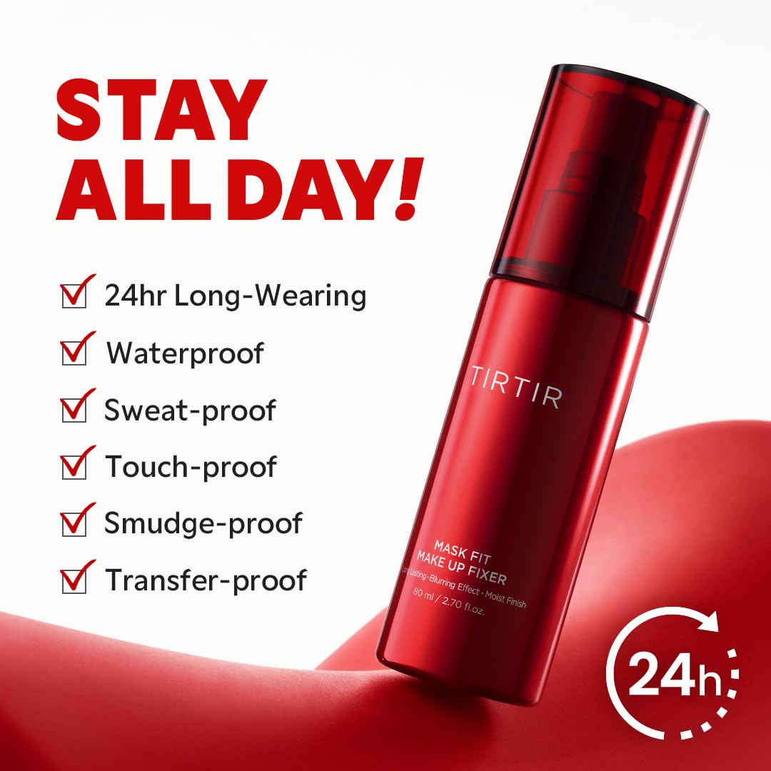 TIRTIR Mask Fit Make-up Fixer | 24H Transfer-Resistant Lightweight Non-Greasy Makeup Setting Spray 2.7 Fl Oz (Pack of 2)