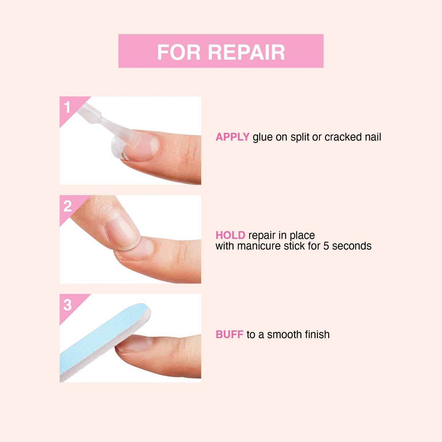 GOLDFINGER Brush-On Nail Glue, Effortless Easy Application with Strong, Fast-Setting Liquid Adhesive, Hassle-Free, Durable Ultra Hold for Perfect Nail Bonding 5pcs (5pcs)