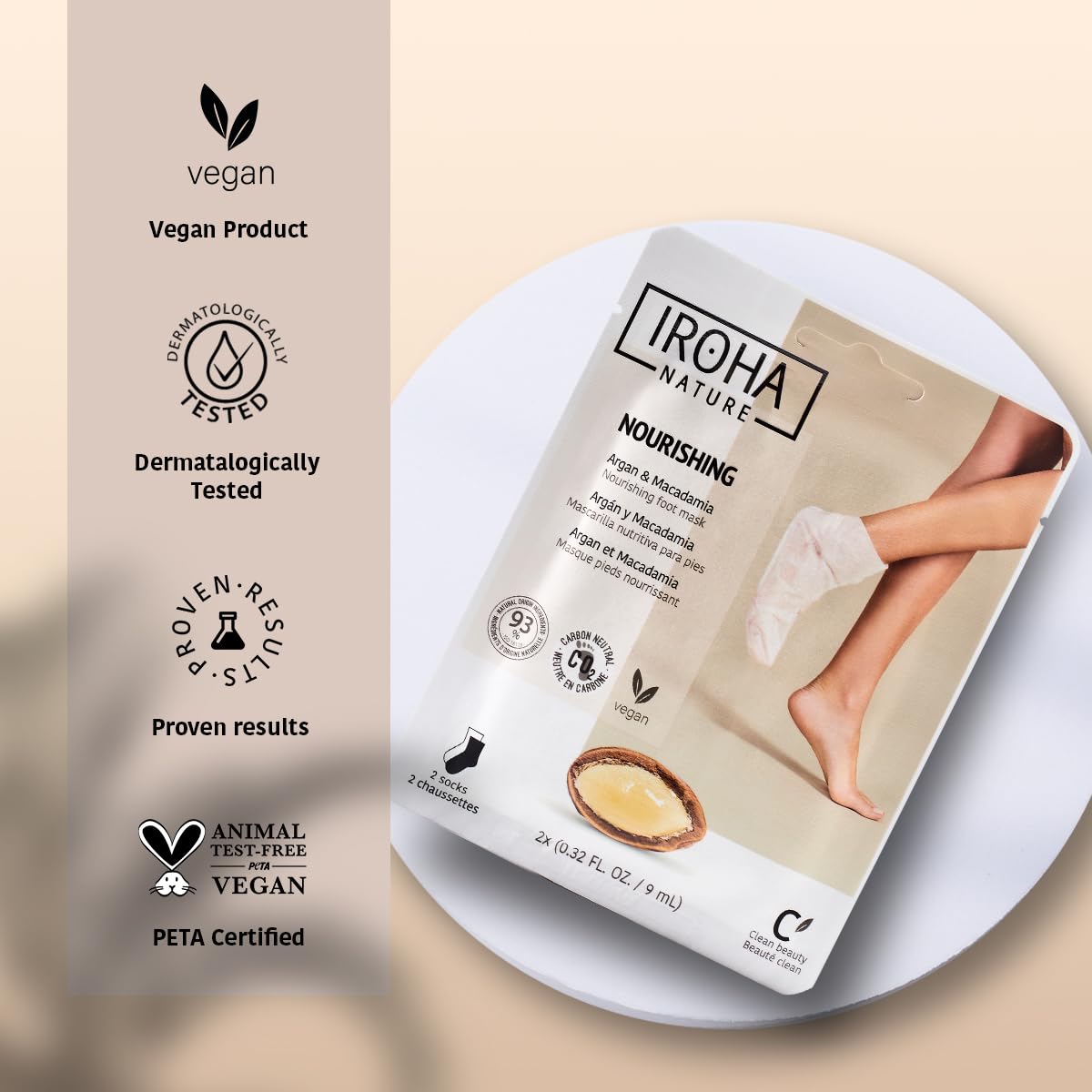 Nourishing Foot Mask Socks - Argan & Macadamia Oil | 15 Pairs | Intensive Treatment for Dry, Dehydrated Feet