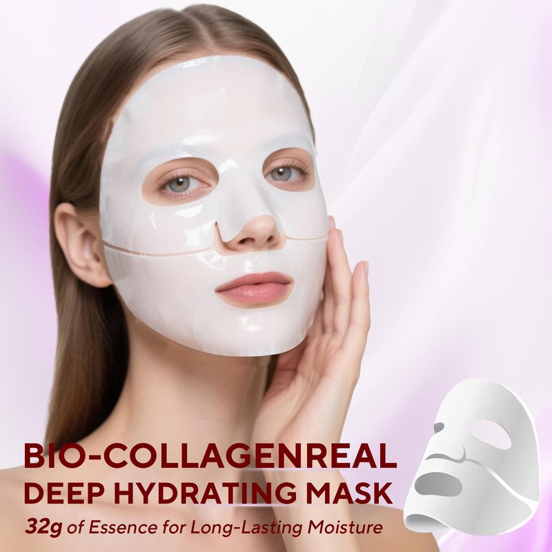 Nityrliv Bio-Collagen Real Deep Mask, 8 Pack Overnight Hydrating Face Mask for All Skin Types,Original Hydrating Collagen Face Mask