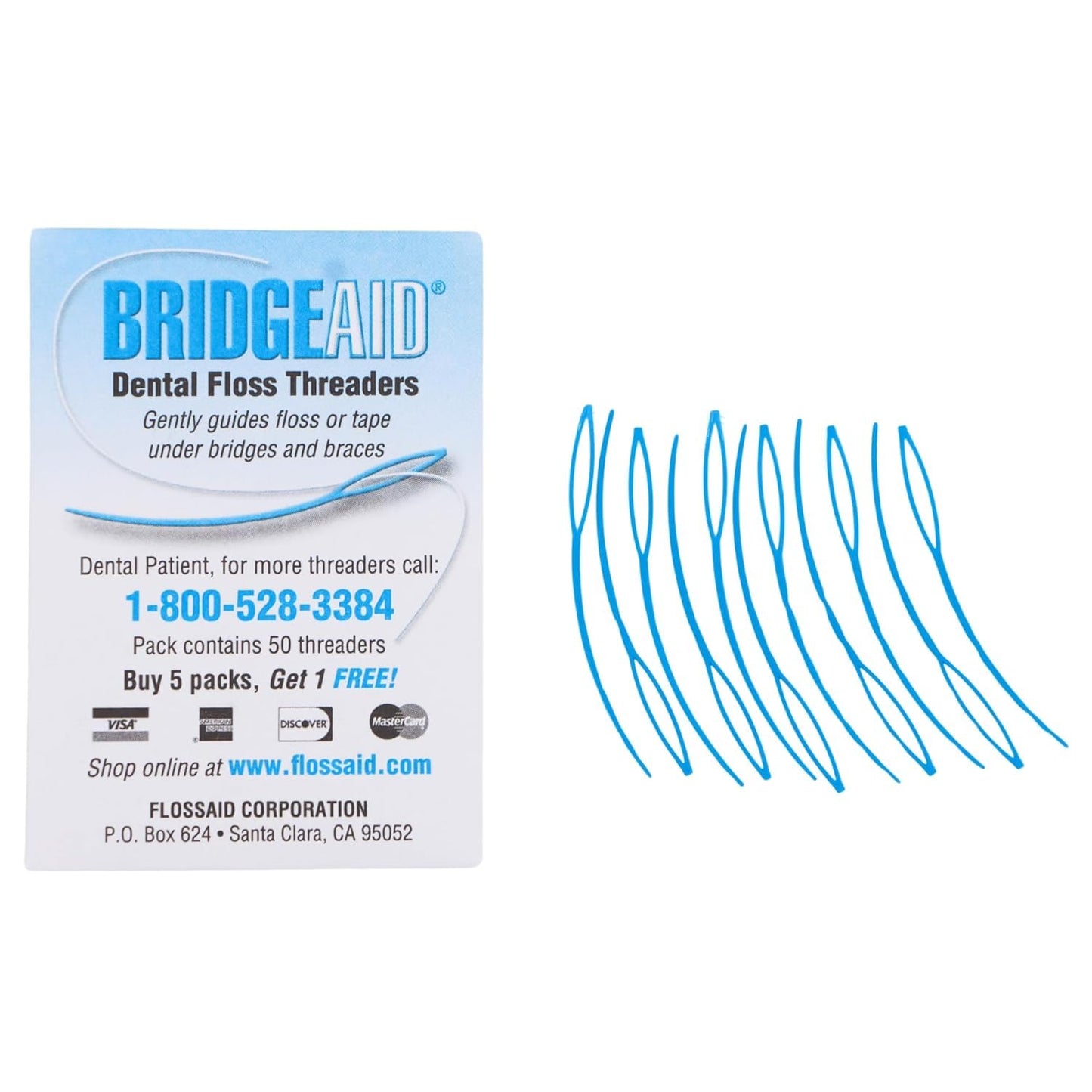 FLOSSAID BridgeAid Threaders 2 packs of 50 (100 Threaders)