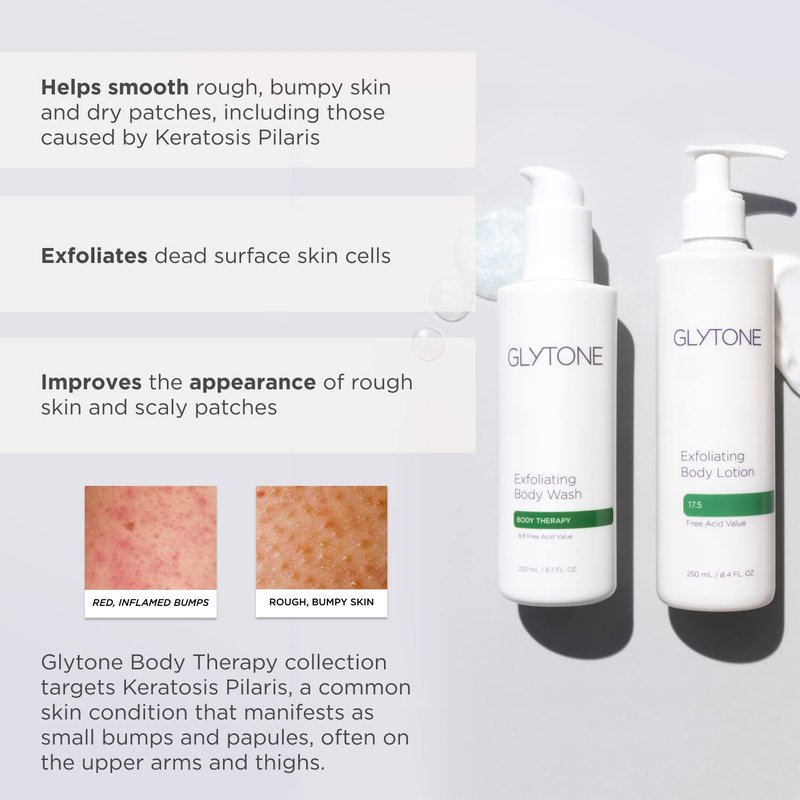 Glytone Exfoliating Body Lotion - 17.5% Glycolic Acid for Dry Skin | Fragrance-Free Moisturizer, 8.4 Fl. Oz.