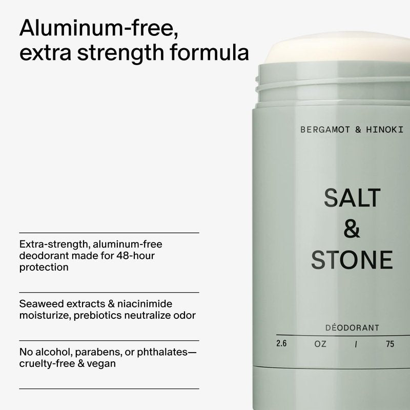 Salt & Stone Deodorant and Hand Cream Set - Bergamot & Hinoki Scent | Natural Moisturizing Formula