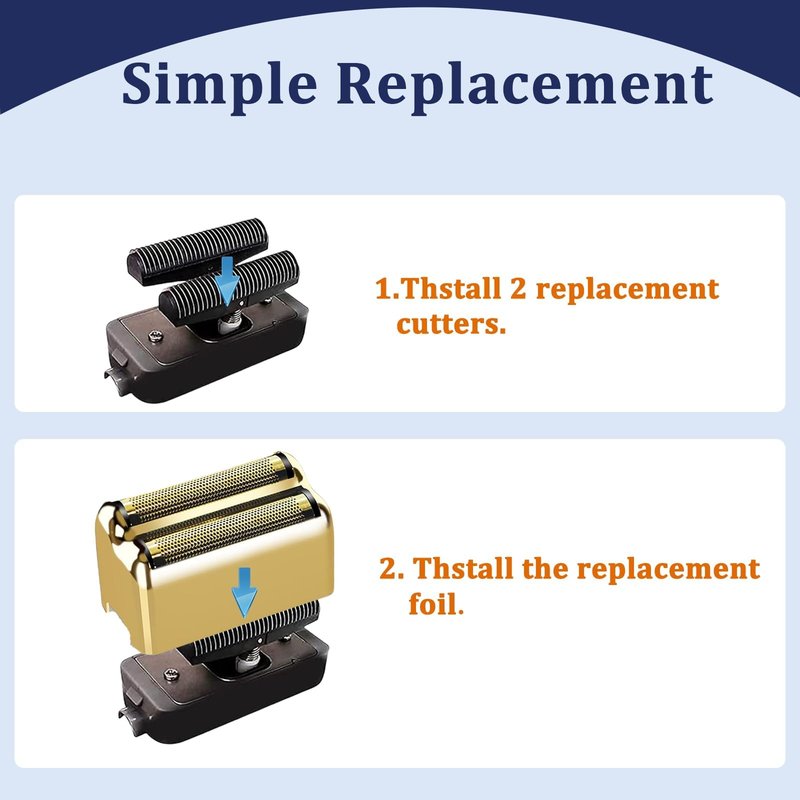 Professional Shaver Replacement Foil and Cutters Compatible with BaBylissPRO Barberology FXFS2 Shaver (3Pack)