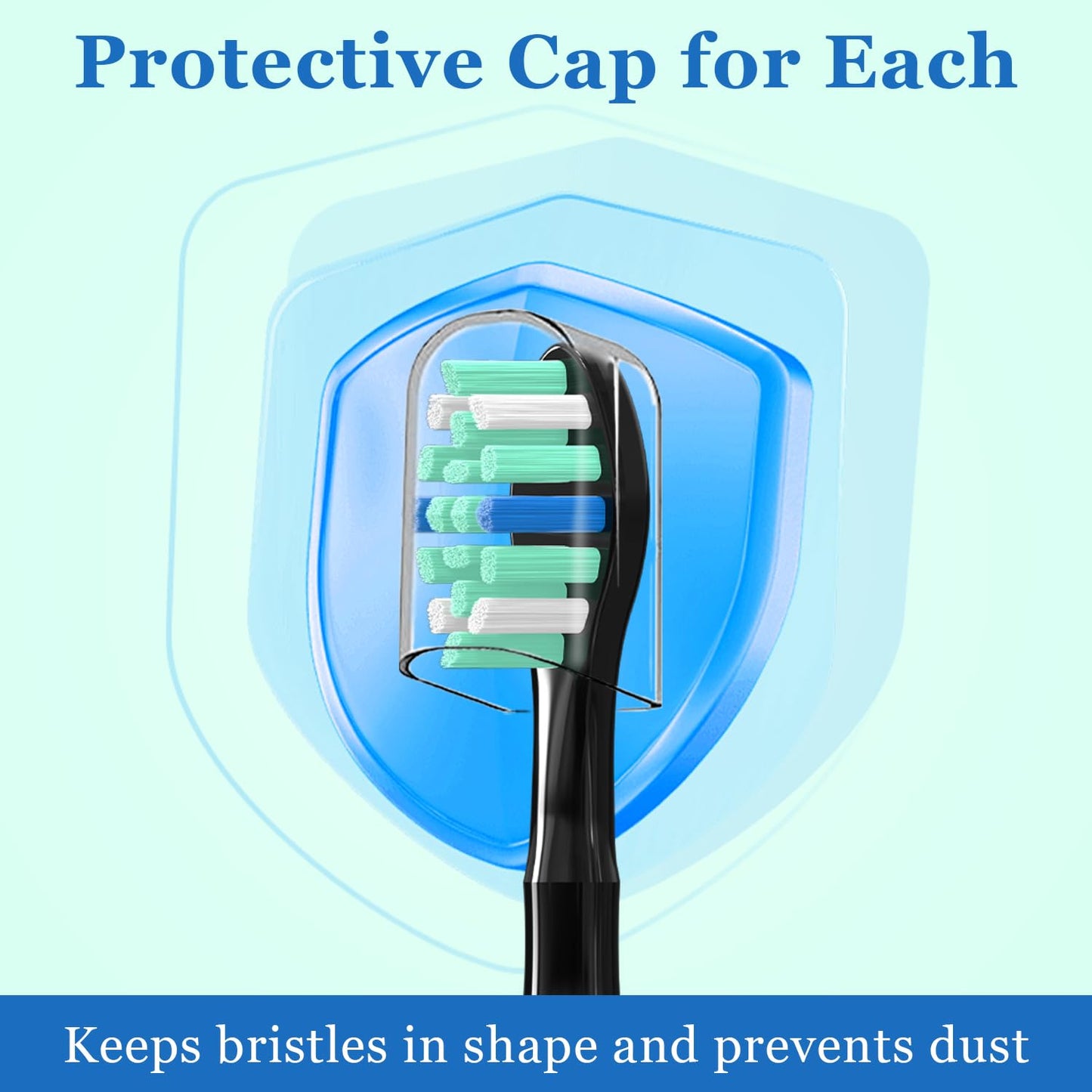 Replacement Toothbrush Heads for Philips Sonicare ProtectiveClean 4100 5100 5300 6100 Electric Toothbrushes, 12 Count Black