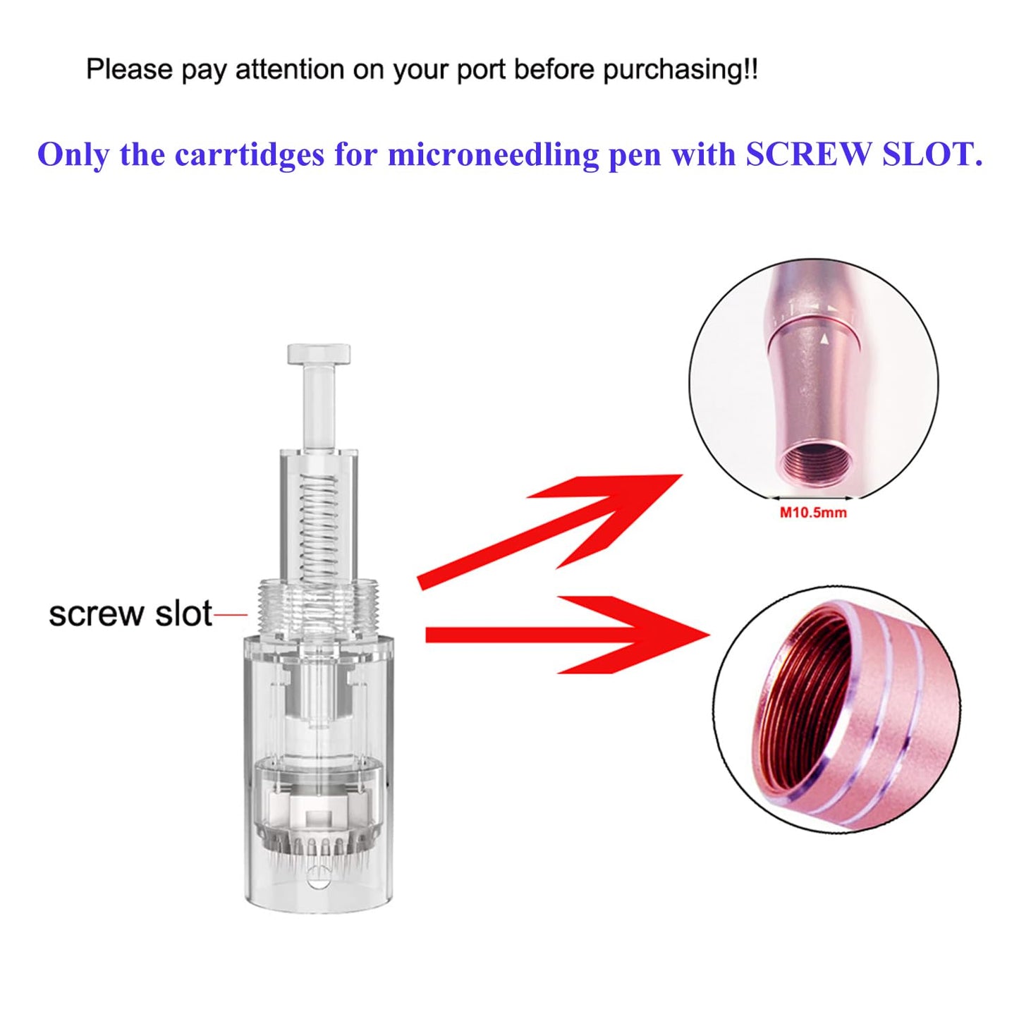 PIPM Microneedling Cartridges For Derma Pen(10 PCS 36pin*0.25mm) At Home Use US-36-J114