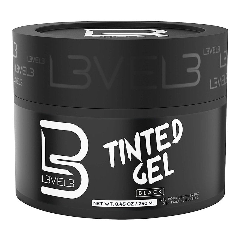 Black Tinted Hair Gel - Level 3 Strong Hold for Instant Gray Coverage | Adds Volume, Texture & Shine