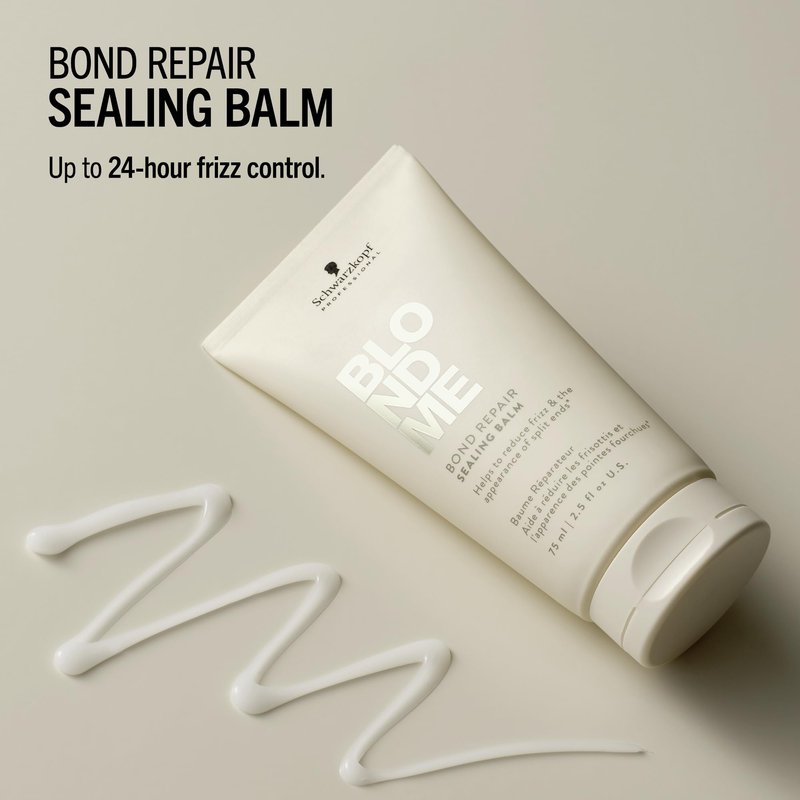 BlondMe Bond Repair Sealing Balm for Blonde Hair, 2.5 Fl Oz | Tame Split Ends & Reduce Frizz | Heat Protection | For Shiny, Smooth Blonde, Lightened, & Grey Hair