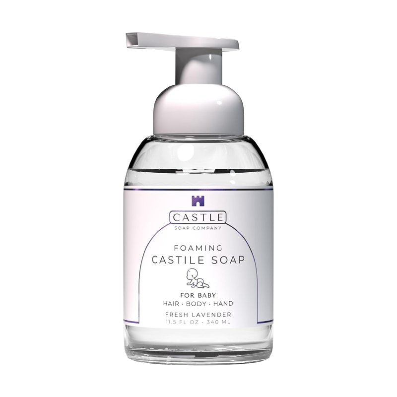 Foaming Baby Castile Soap - Nourishing Coconut Oil Formula for Newborns | Hydrating Foam | 11.5 oz | Fresh Lavender
