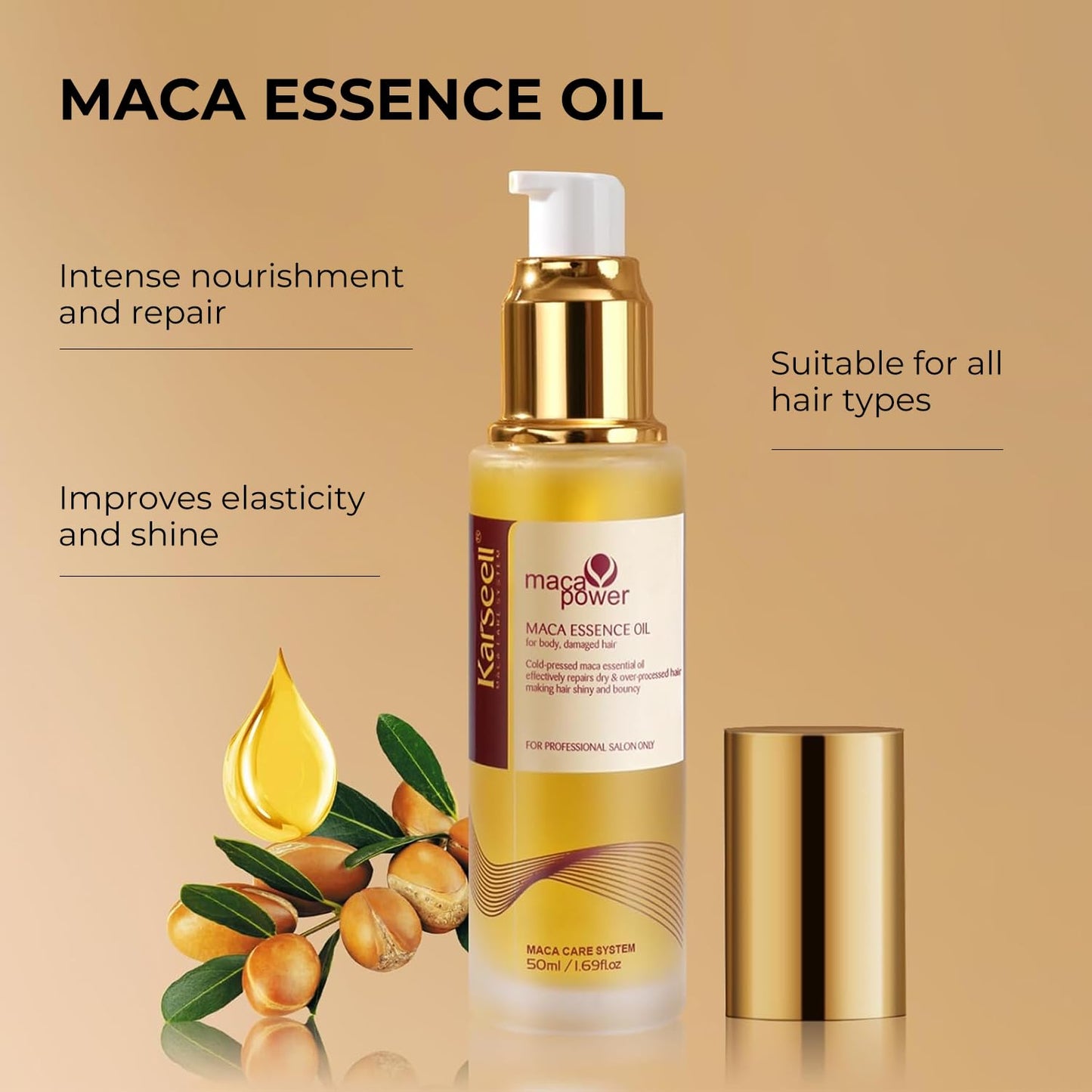 Karseell Collagen Hair Mask & Argan Oil Set - Deep Conditioning Treatment for Dry Hair | 16.9 fl oz + 1.69 fl oz