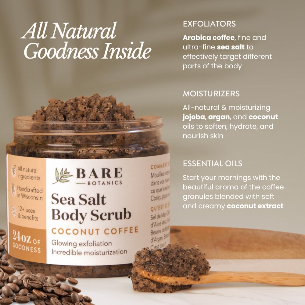 Bare Botanics Sweet Almond Hair & Body Oil + Coconut Coffee Body Salt Scrub