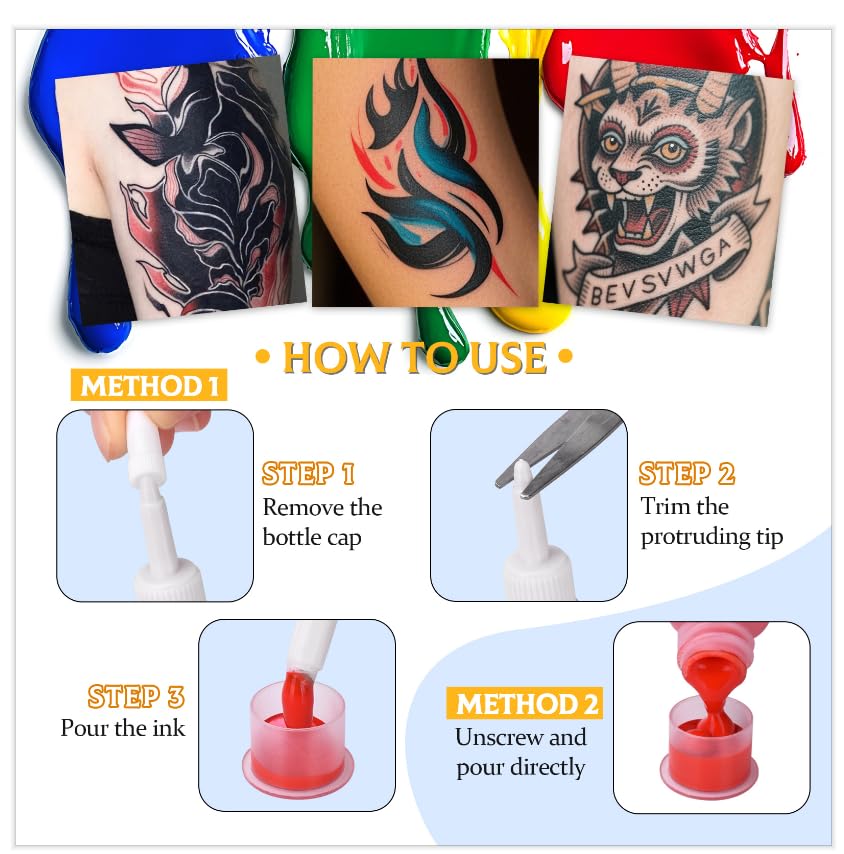 ATOMUS Tattoo Ink Kit - Natural Plant-Based Pigment Set for Permanent Makeup | 14 Colors, 1/6 oz