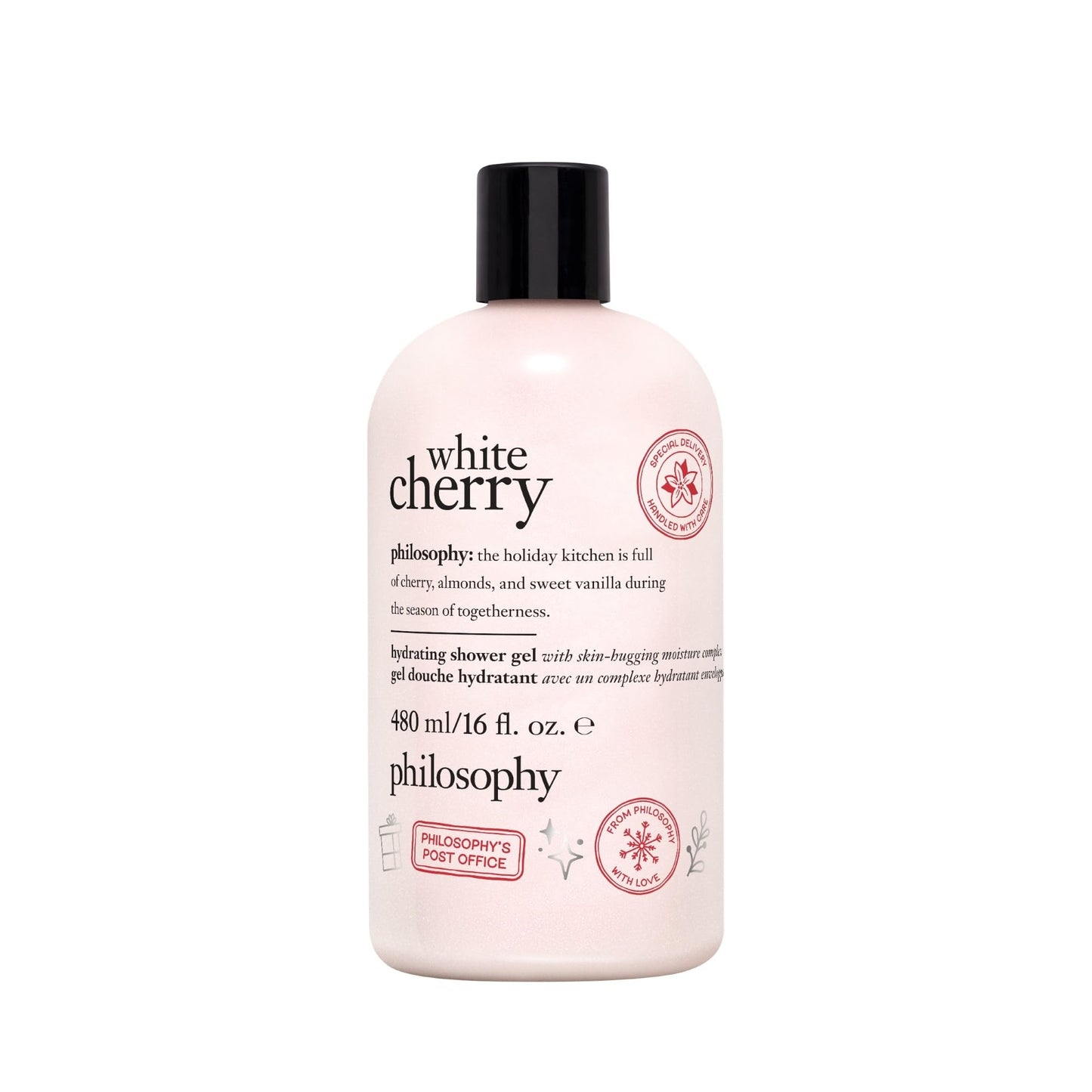 philosophy white cherry hydrating shower gel, bubble bath, & shampoo, 480ml (16oz)