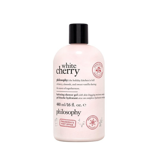 philosophy white cherry hydrating shower gel, bubble bath, & shampoo, 480ml (16oz)