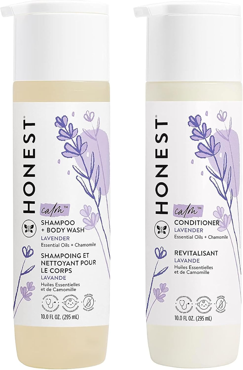 The Honest Company Silicone-Free Conditioner, Gentle Tear-Free Hypoallergenic Baby Hair Care with Naturally Derived Ingredients