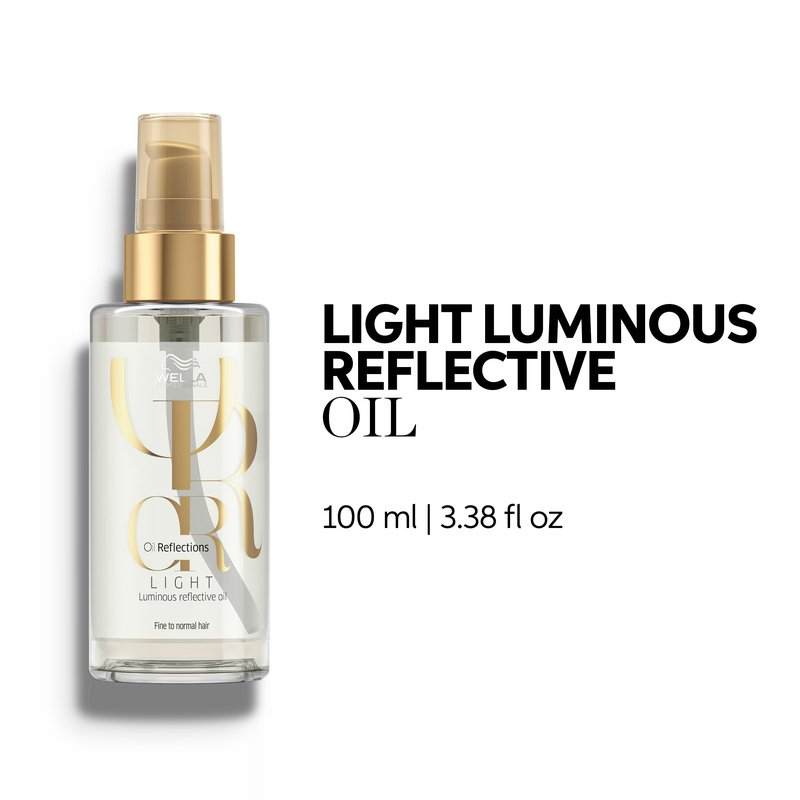 Wella Professionals Oil Reflections Lightweight | for Fine to Medium Hair | Adds Instant Smoothness & Shine | With Camellia Seed Oil | 3.38 Fl Oz