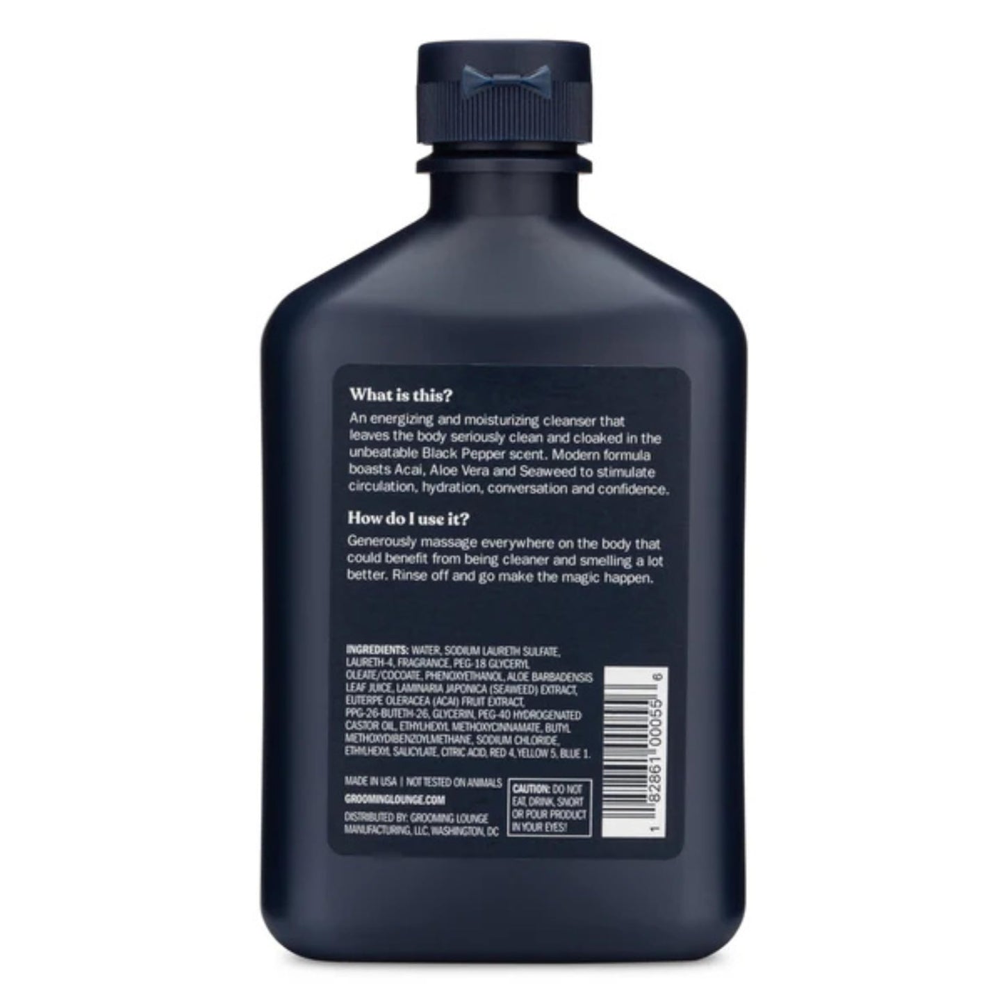Grooming Lounge Our Best Smeller Body Wash - Moisturizing, Clarifying Foaming Shower Scrub - Fresh, Classic, Suave Fragrance of Acai, Aloe Vera, Seaweed, and Black Pepper - Dry Skin Defense - 11.5 oz