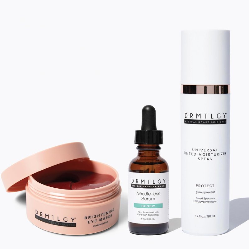 Brightening Eye Masks & Anti-Aging Tinted Moisturizer Bundle | Needle-Less Serum & SPF 46