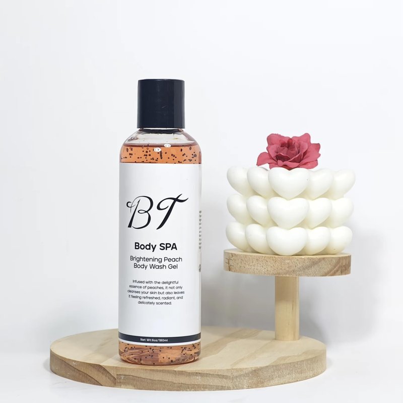 BT Body Spa Exfoliating Body Care Set – Vitamin C Body Scrub, Peach Gel Body Wash & Turmeric Body Wash for Smooth, Glowing Skin.