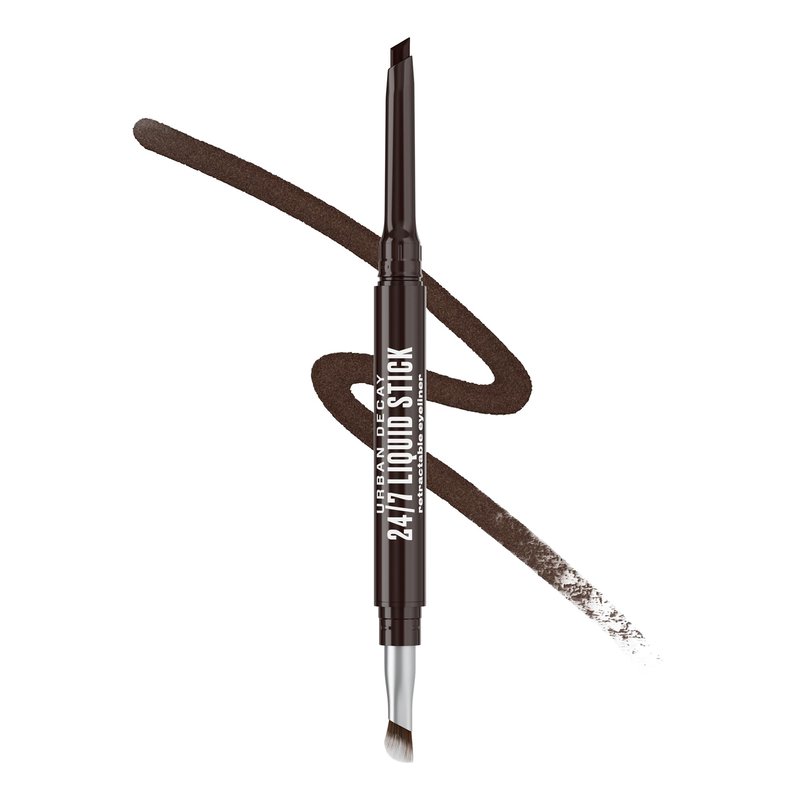 Urban Decay 24/7 Liquid Stick Waterproof Eyeliner - Smudge-Proof, Transfer-Proof, Up to 24HR Wear, Dual-Ended Retractable Gel Liner with Blending Eye Brush - Fluid Fig (dark matte plum)