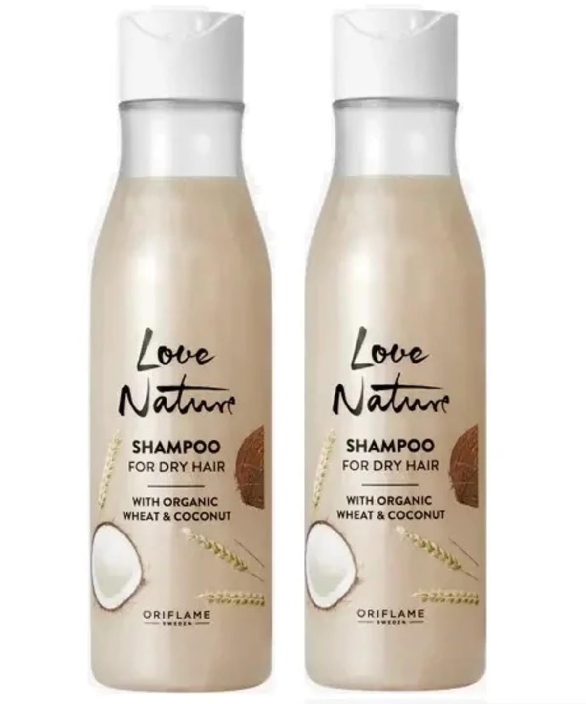 Love-Nature Wheat & Coconut Oil Shampoo for Dry Hair, 250ml, Pack of 2