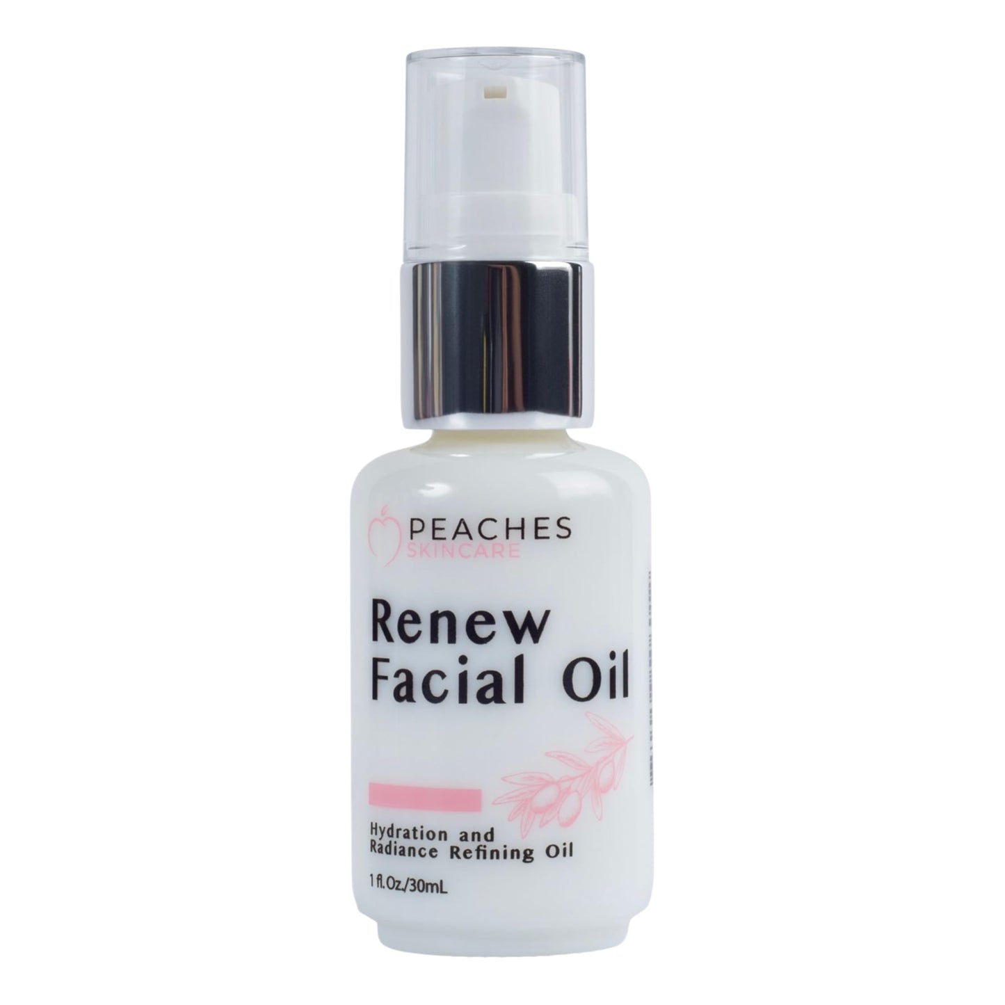 Peaches Skin Care Renew Facial Oil – Squalene-Rich Olive Oil for Face with Vitamin C and E – Nourishing Formula for Balanced, Smoother-Looking Skin – 1 oz