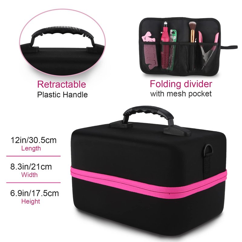 Nail Polish Organizer Case, 42+ Bottles Nail Polish Storage Supplies Organizer Nail Bags Box Organizer Carrying Case for Nail Stuff, Tool, Nail Kit Bag Box Holder for Salon Home DIY Nail Tech Gift