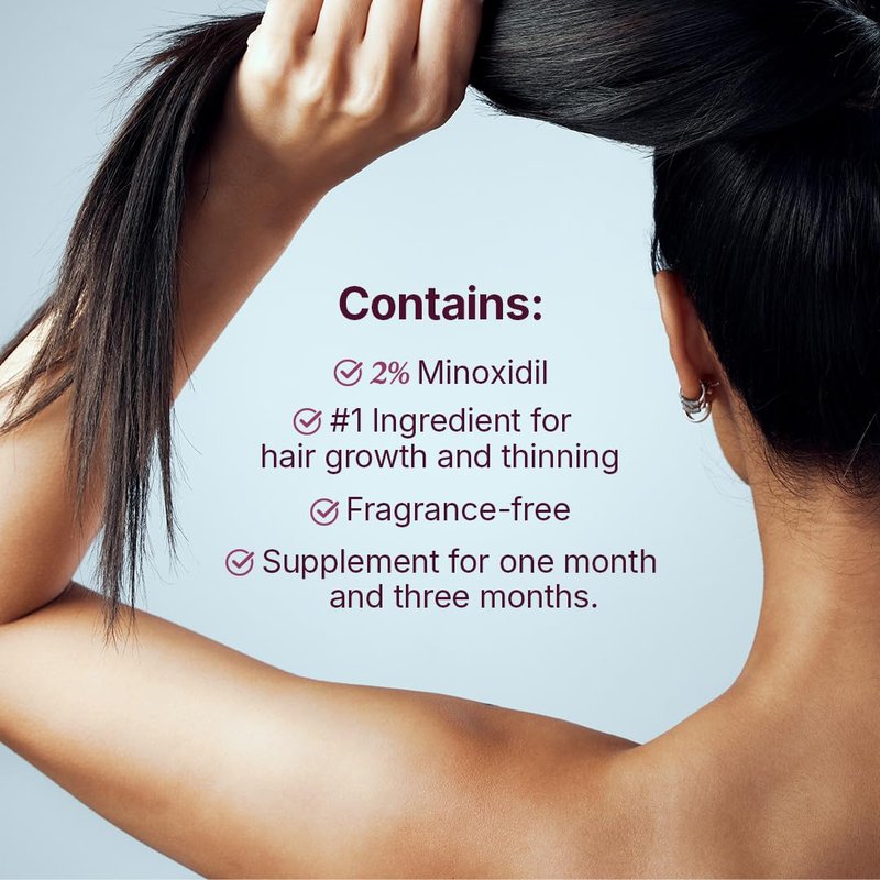 Santo Remedio Women’s Hair Regrowth Treatment, Helps Stimulate Hair Growth and Reduce Hair Loss, Contains 2% Minoxidil, Clinically Proven Ingredient, Fragrance Free (1-Month Supply)