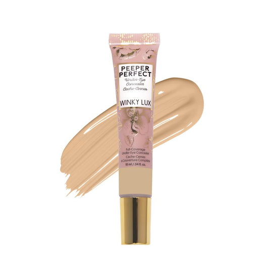 Winky Lux Peeper Perfect Under Eye Concealer, Makeup & Eye Brightener, Full Coverage Concealer for Dark Circles, Color Corrector & Eye Primer, With Collagen, Hyaluronic Acid & Vitamin E (Light Beige)