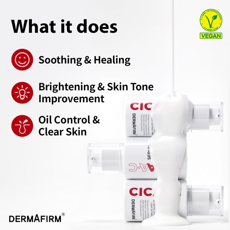 Dermafirm CICA AC Serum for Acne-Prone Skin - Hydrating Korean Facial Serum with Exosome, Centella Asiatica, Niacinamide & Salicylic Acid | 1.01 fl oz