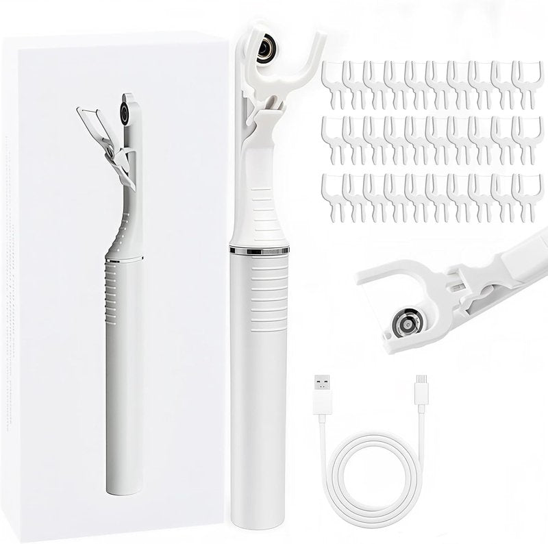 Electric Dental Floss Picks with Camera - 50 Replaceable Heads for Sensitive Gums | Portable Water Flosser Alternative