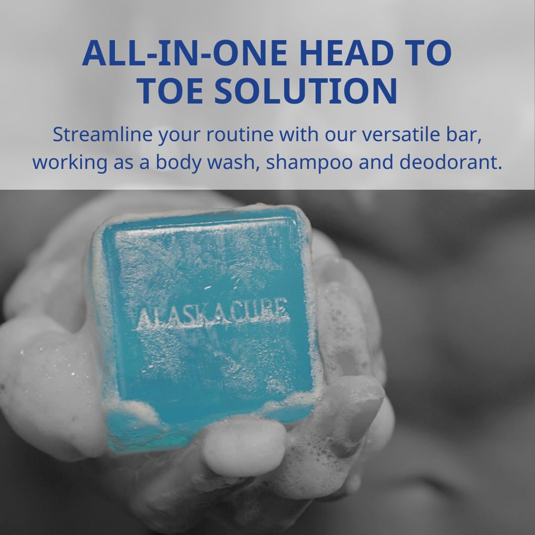 Alaskacube Luxury Shower Bar (Pack of 4) Perfumed Body Soap with Long-Lasting Fragrance Softens & Hydrates Skin Long Lasting Scent Rich Foam Bundle Value Set Body Wash Shampoo Deodorant