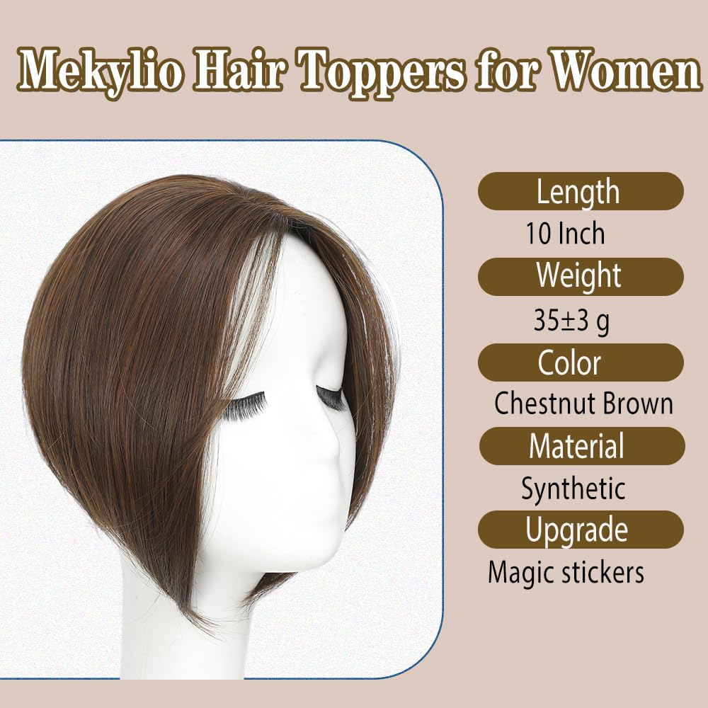Mekylio 2025 NEW No Clips Hair Toppers for Women with Thinning Hair 360° 3D Macgic Makes Beauty More Convenient 3S Wear and Go Stylish Upgrade