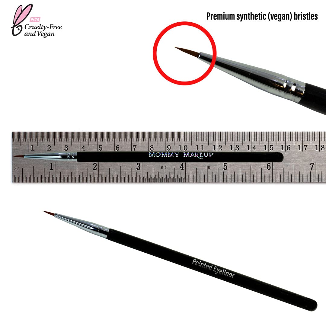 Mommy Makeup [Bundle - Save 20%] Waterproof Stay Put Gel Eyeliner in Mischievous + Pointed Eyeliner Brush