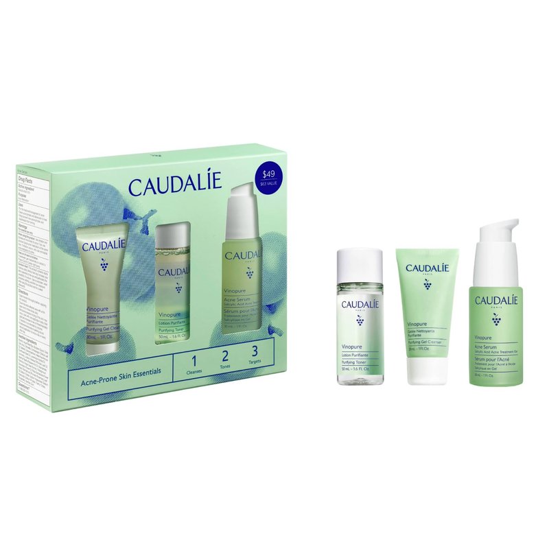 Caudalie Vinopure Acne Serum for Acne-Prone Skin - Treat & Prevent Blemishes | Includes 2 Free Travel Sizes