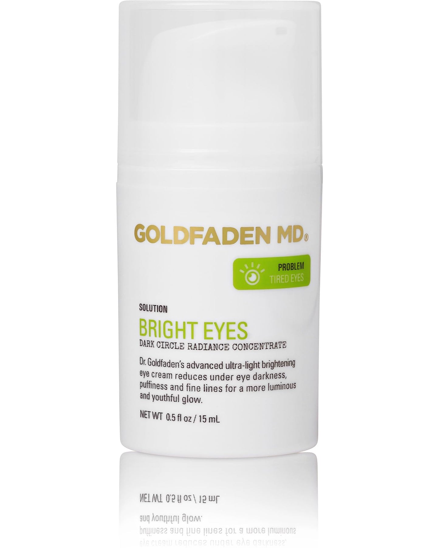 GOLDFADEN MD Bright Eyes Dark Circle Concentrate Brightening Eye Cream w/Soy Peptide, Rice Bran Extract & Arnica | May Reduce Under Eye Darkness, Puffiness & Fine Lines 0.5 fl. oz.