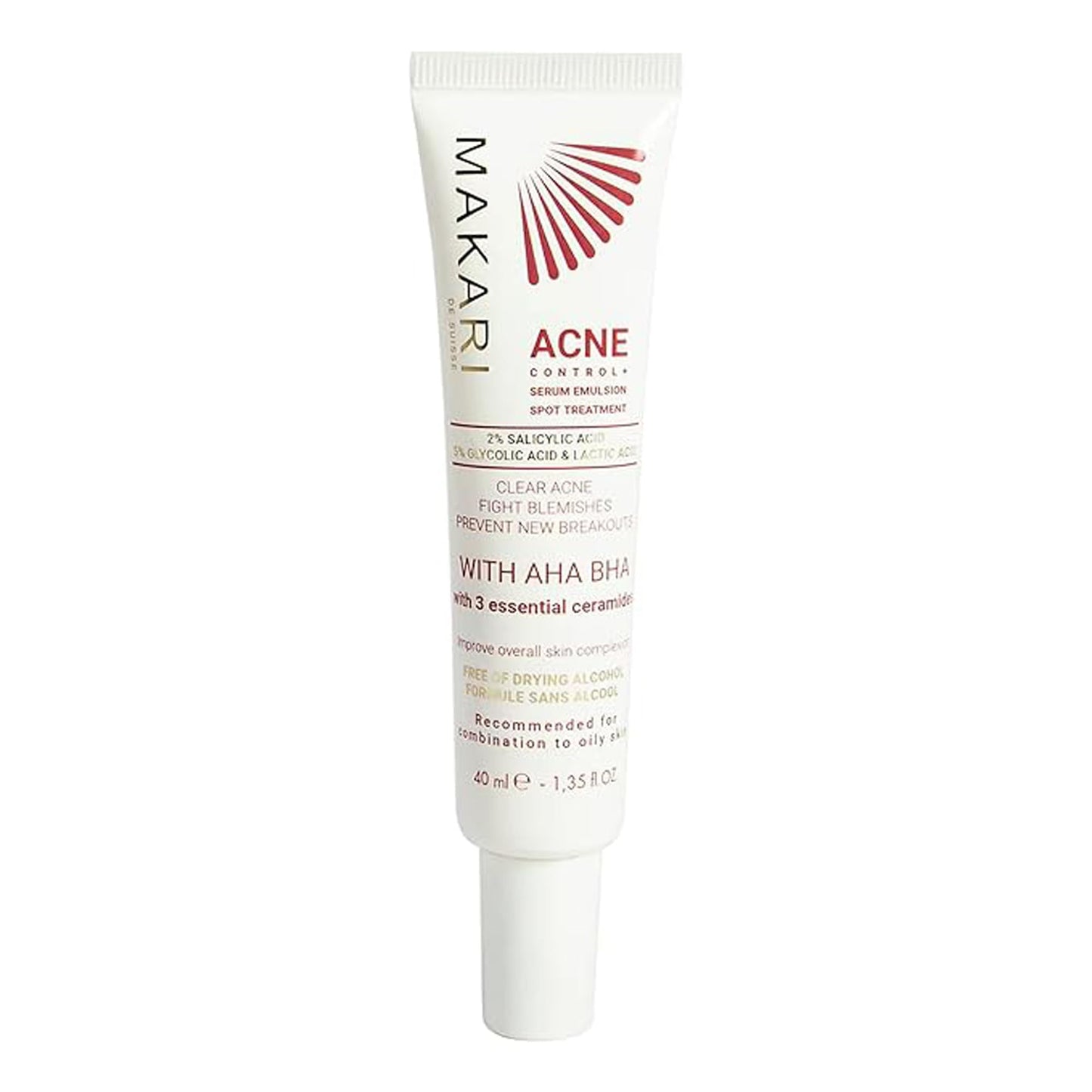 MAKARI Acne Control Spot Solution | Salicylic & Glycolic Acid Exfoliant with Niacinamide | Alcohol-Free Pore Care for Blemish-Prone & Combination Skin | Vegan Formula