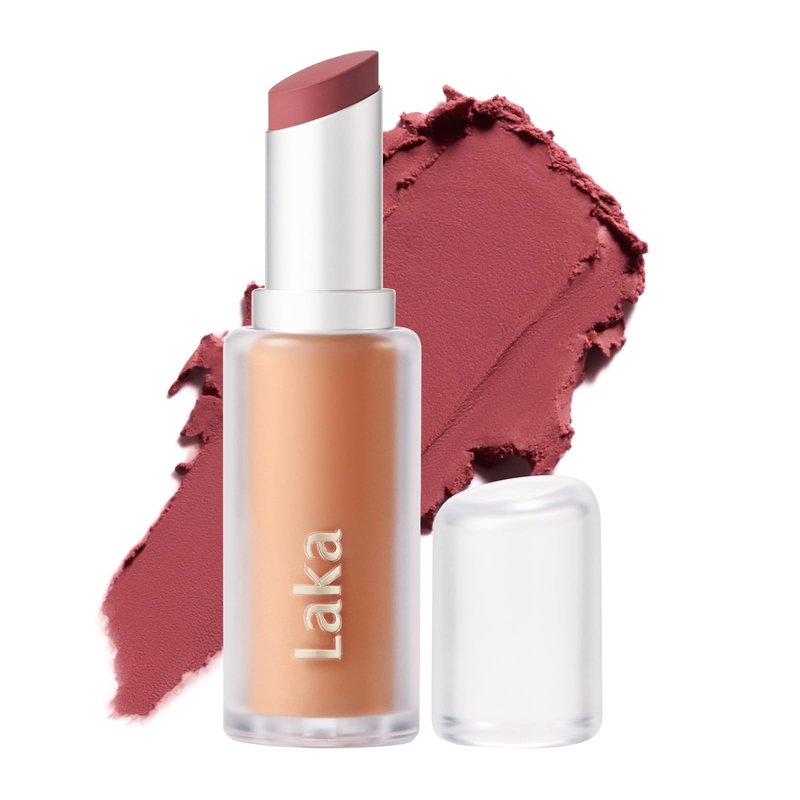 Laka Bulky Matte Lipstick, 4g/0.14oz., Long Wear, Non-Drying Lip Stain Stick with High Pigmentation, Voluminous Lips, K-Beauty (#406 New Passion)