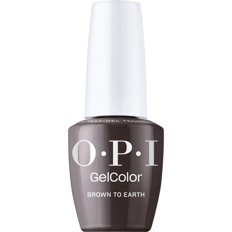 OPI GelColor Brown to Earth | Opaque Dark Brown Crème LED Cure Gel Nail Polish | Salon-Quality Shine, Long-Lasting Wear | Vegan & HEMA Free | 0.5 Fl Oz