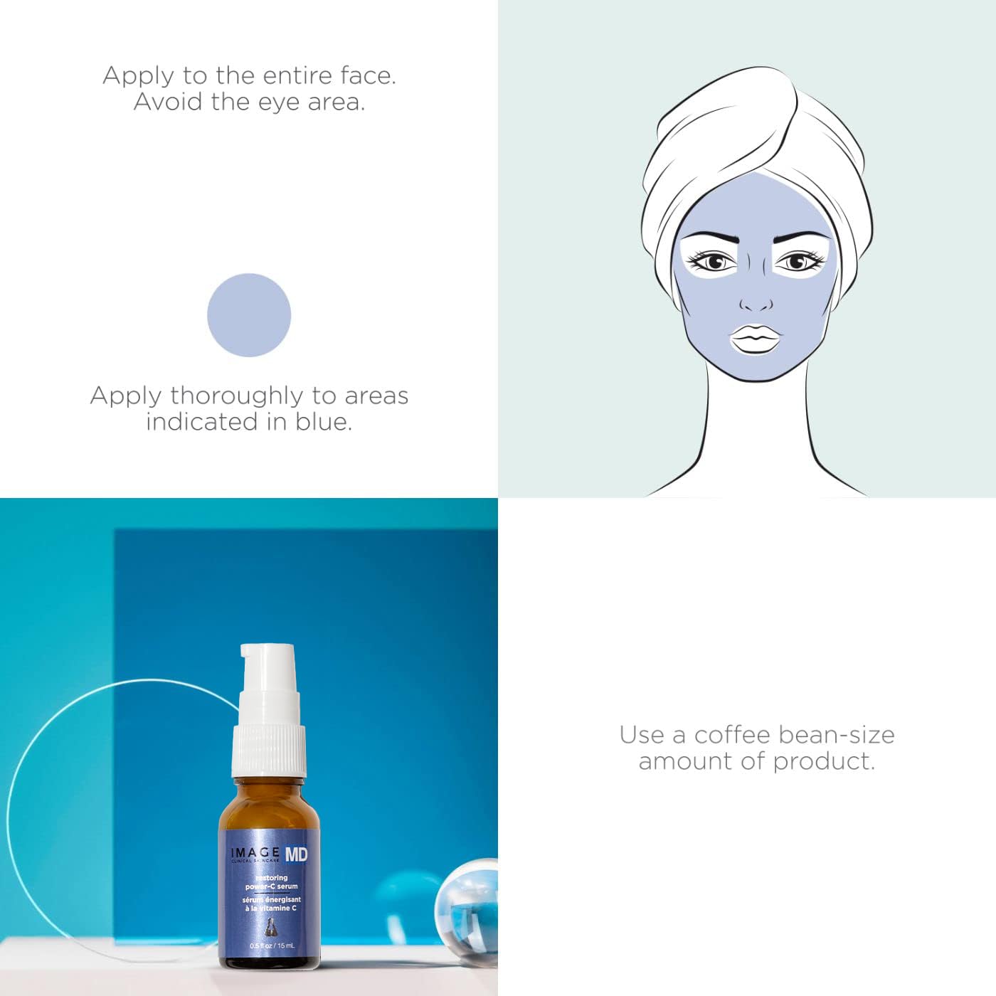 IMAGE Skincare, IMAGE MD Restoring Power-C Serum, 20% Vitamin C, Ferulic Acid Facial Serum to Reduce Pigmentation, Firm, Brighten Skin