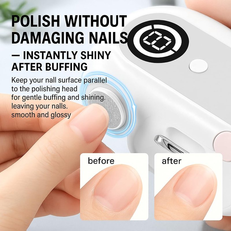 2026 Upgraded Electric Nail Clipper, Automatic 4 in 1 Baby Nail Trimmer and Polisher with LED Light & Nail Storage Box, Electric Nail File with Multiple Speed Gears for Baby, Adults, Senior