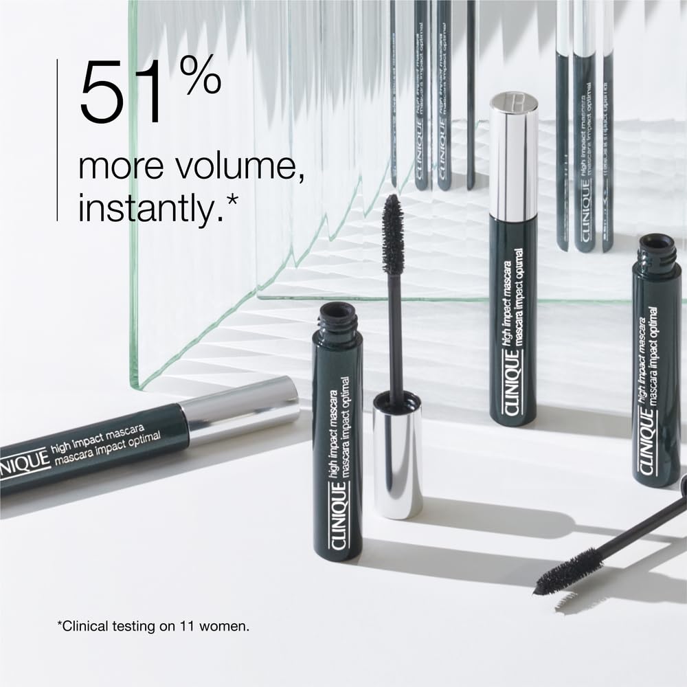 Clinique High Impact Mascara Volume and Length | Safe For Sensitive Eyes | Ophthalmologist Tested, Mini Travel Size, Black, 0.14 Fl Oz