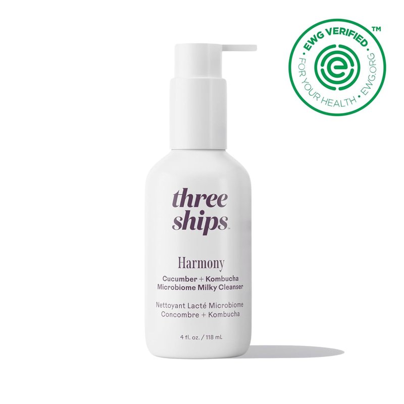 Three Ships Harmony Cucumber Kombucha Cleanser - Balance & Soothe Skin | Vegan, Cruelty-Free, 4 fl oz