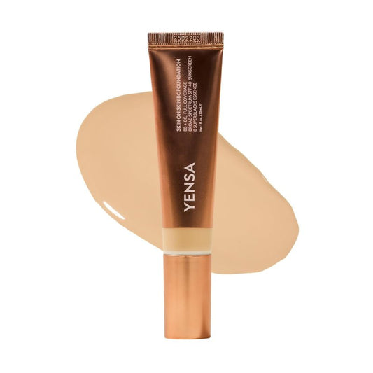 YENSA Full Coverage Foundation | CC & BB Cream with SPF 40, Hyaluronic Acid & Peptides - Light Warm (1 oz)