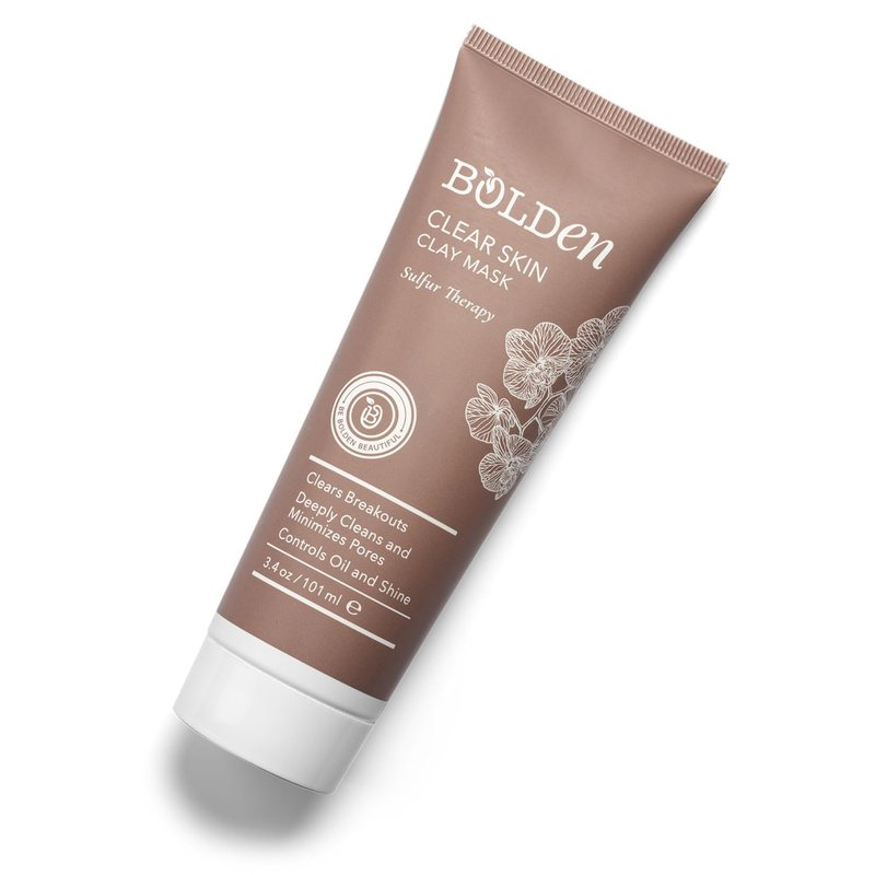 Clear Skin Clay Mask - Deep Pore Cleansing Sulfur Formula | Pore Minimizer & Oil Reducer for Sensitive Skin | 3.5 fl oz