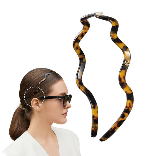 EVITA PERONI Wavy Women Headbands Eyewear Friendly Thin No Headache Tortoise