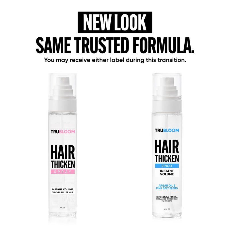 TRU BLOOM Hair Thickening Spray – Get Instant Fuller, Thicker & Healthier Hair, All-Natural Thickening & Volumizing Spray, Stylist-Recommended Hair Volumizer Spray For Both Women & Men. Made in USA